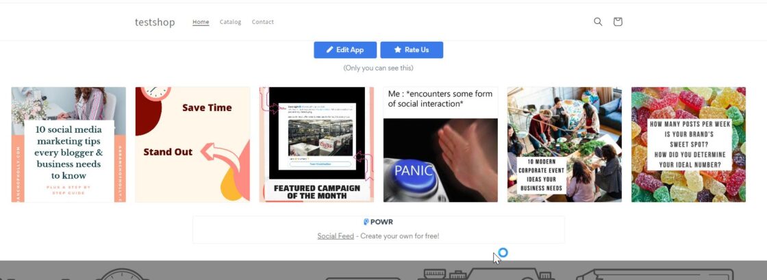 Add social media feed to Shopify using app store step 6