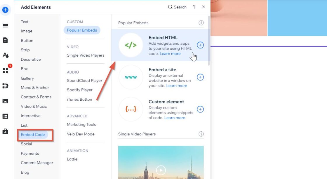 How to add social media feed to Wix step 7