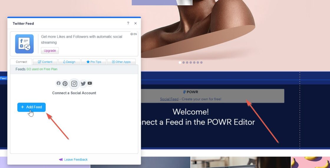 Create Wix social media feed using Wix app market step 5