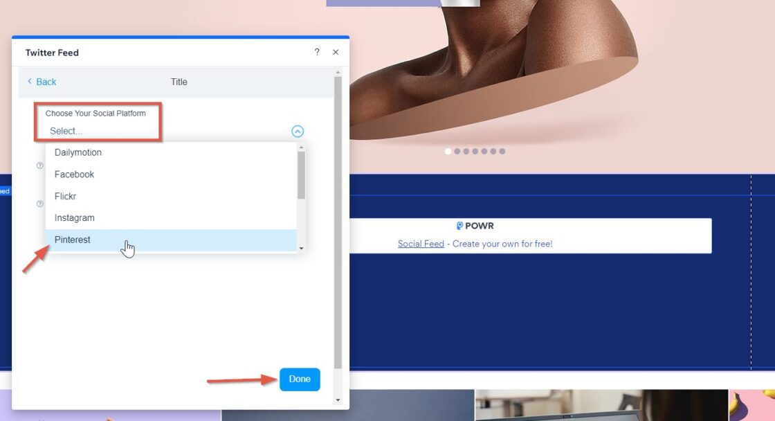 Create Wix social media feed using Wix app market step 6