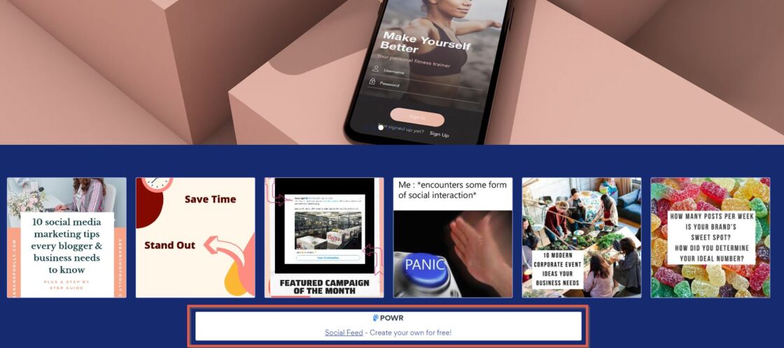 Create Wix social media feed using Wix app market step 7