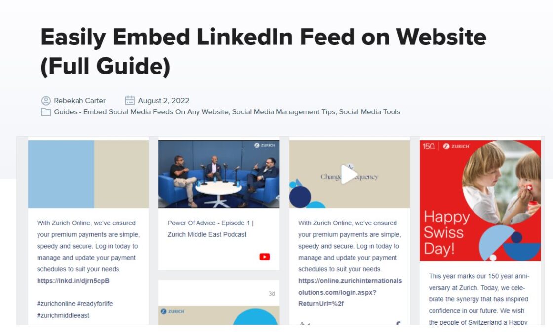 Juicer LinkedIn aggregator for WordPress