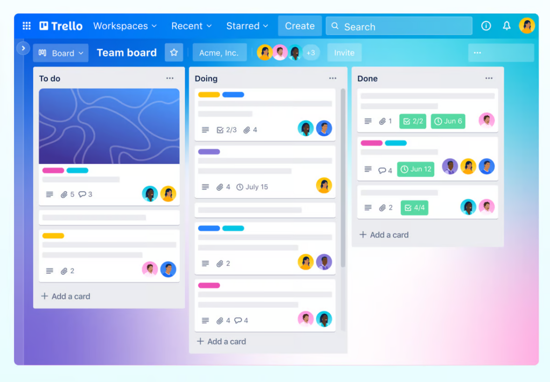 social media management tools for nonprofits:  Trello- For Project Management