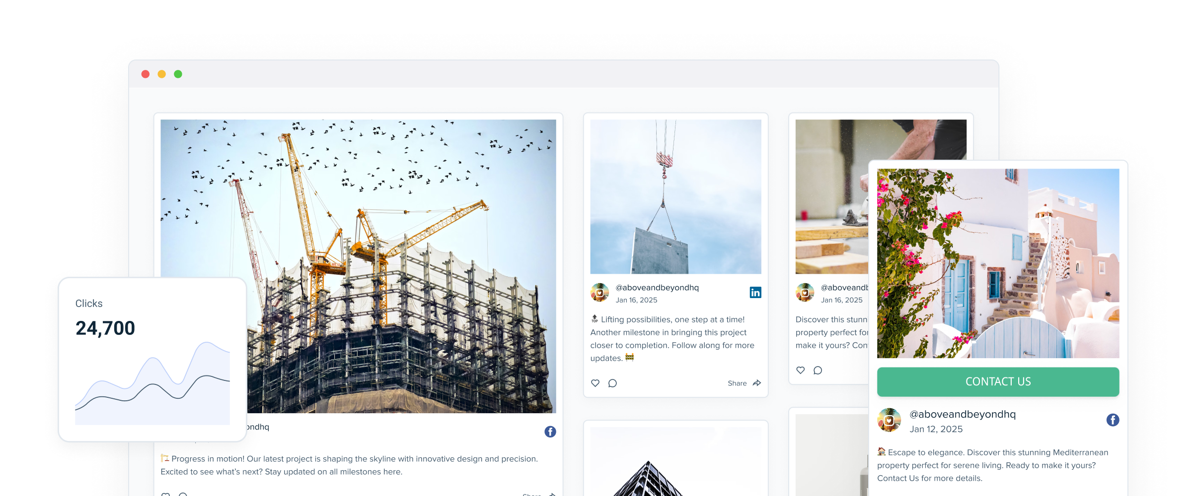 Construction and real-estate social media feed