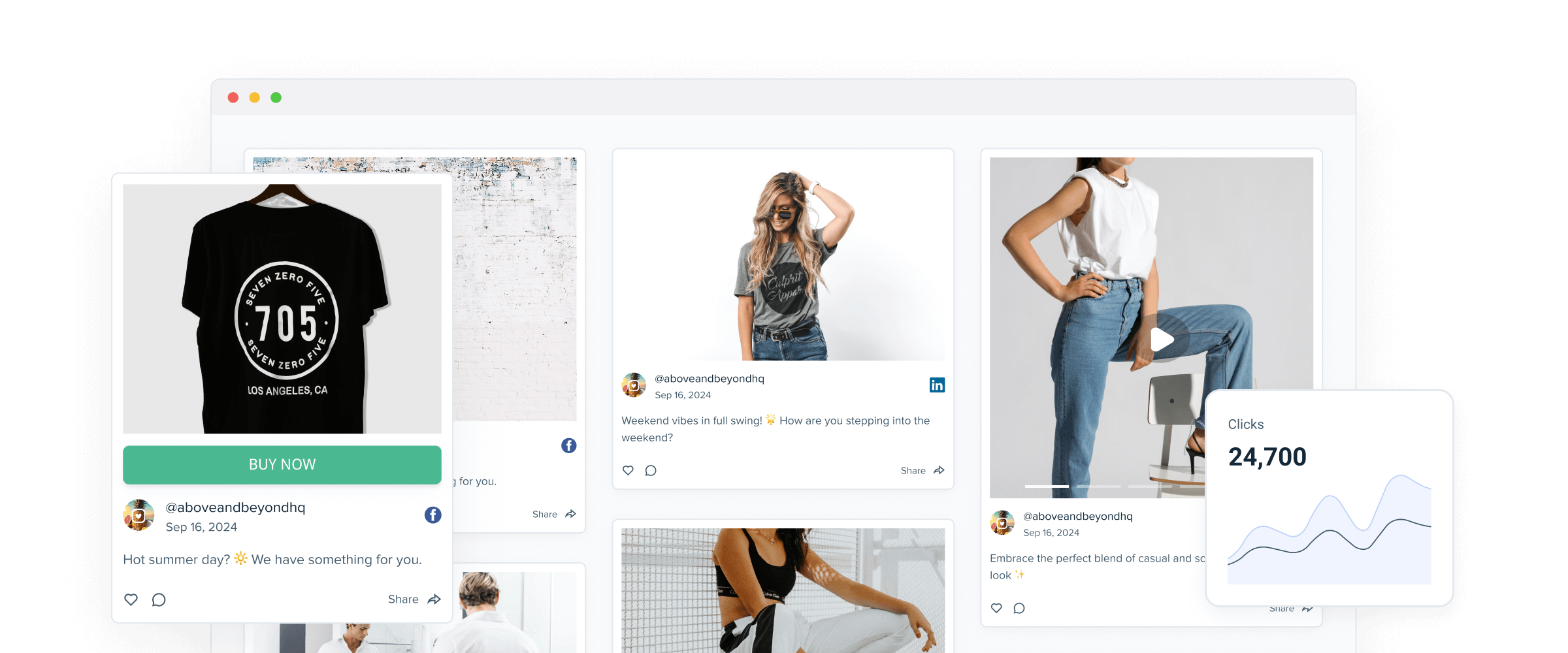 E-commerce and retail social media feed