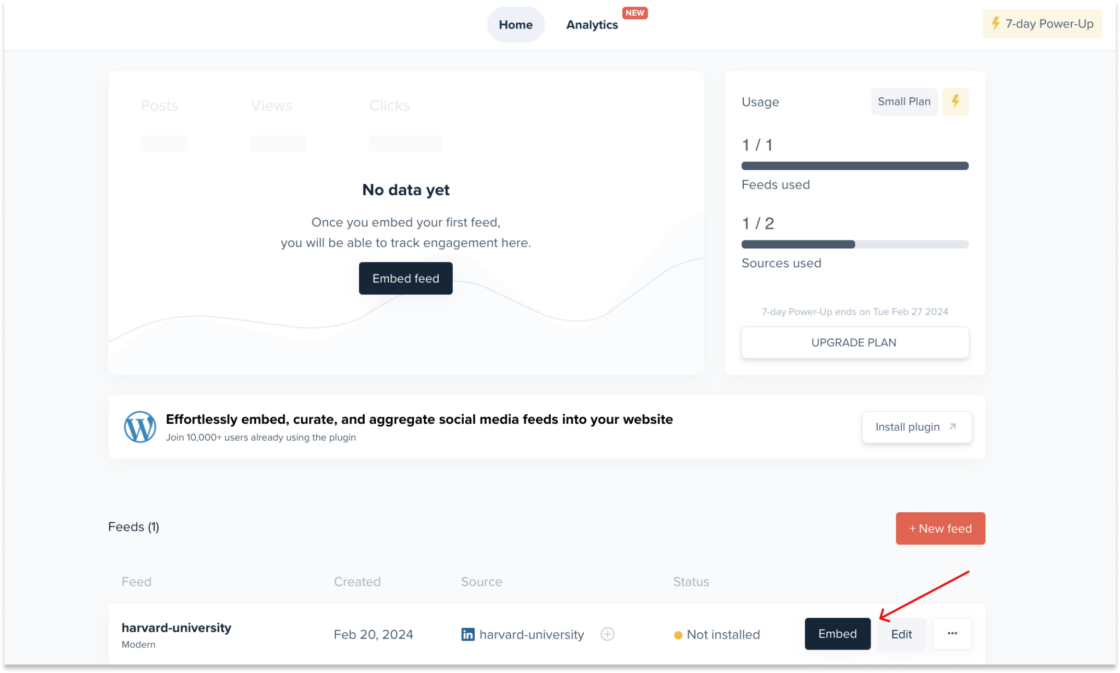 Embed or Add LinkedIn Feeds to WordPress using Widget Step 5.1