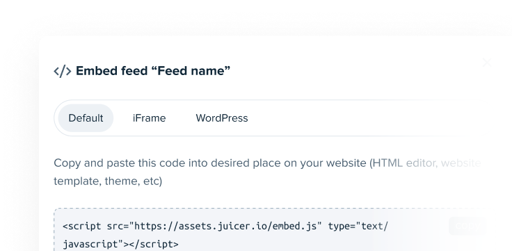 Embed feed on your website