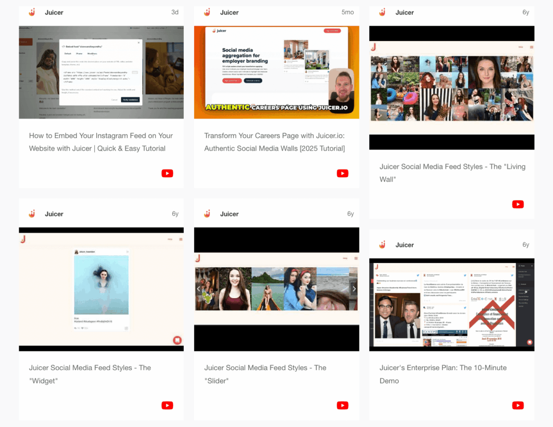 Embedded Youtube Feed