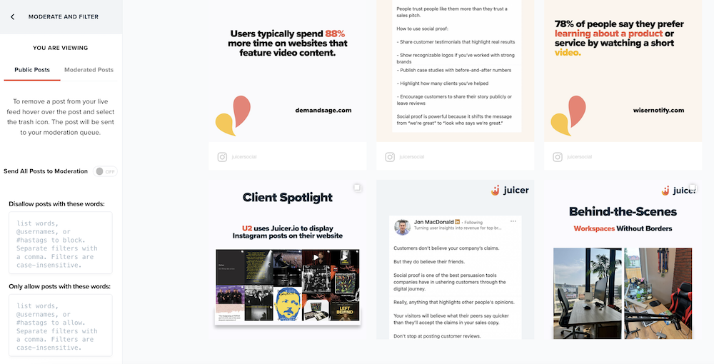 moderation social wall