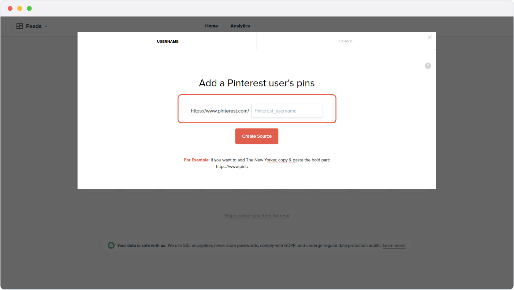 Setup Pinterest Juicer feed step 2