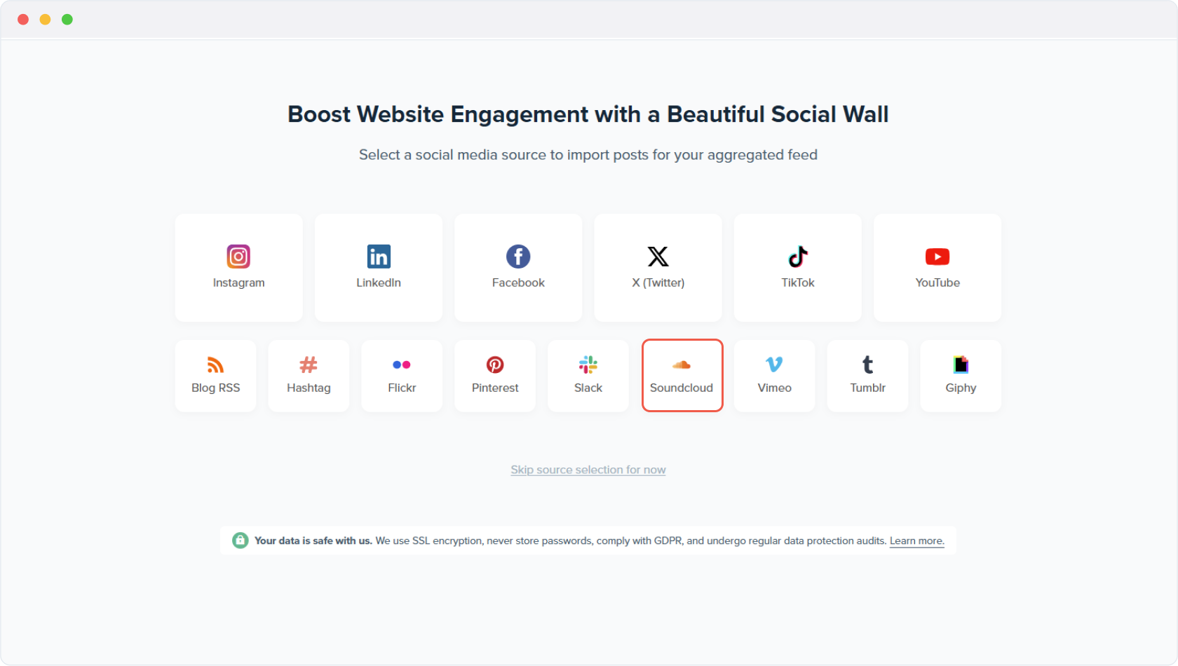 Setup SoundCloud Juicer feed step 2
