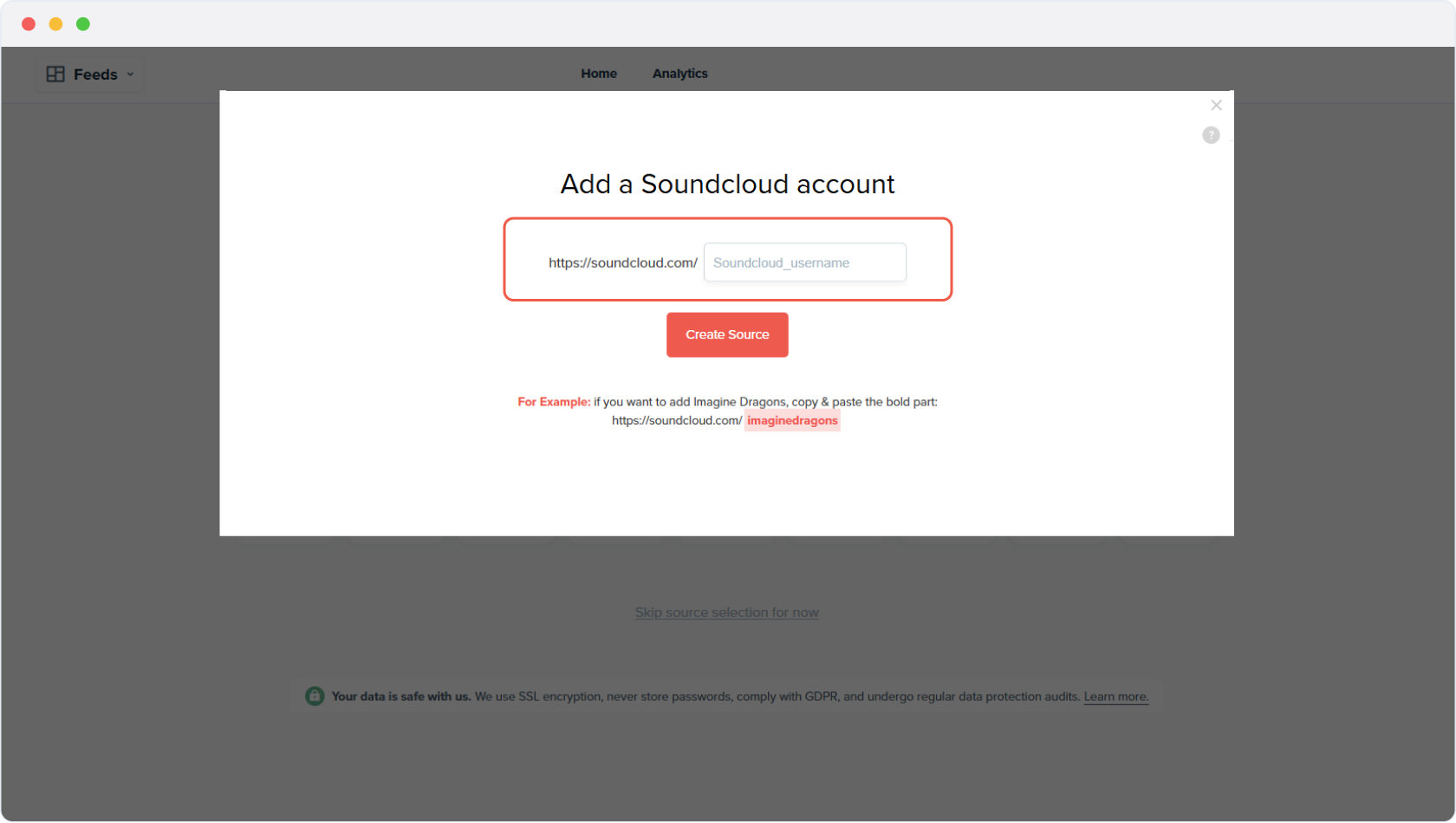 Setup SoundCloud Juicer feed step 3