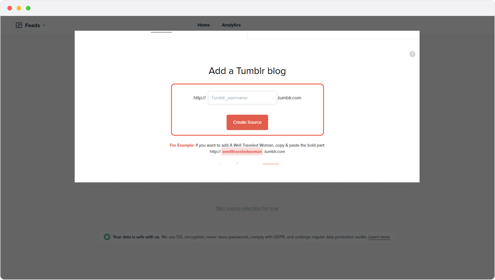 Setup Tumblr juicer feed step 3
