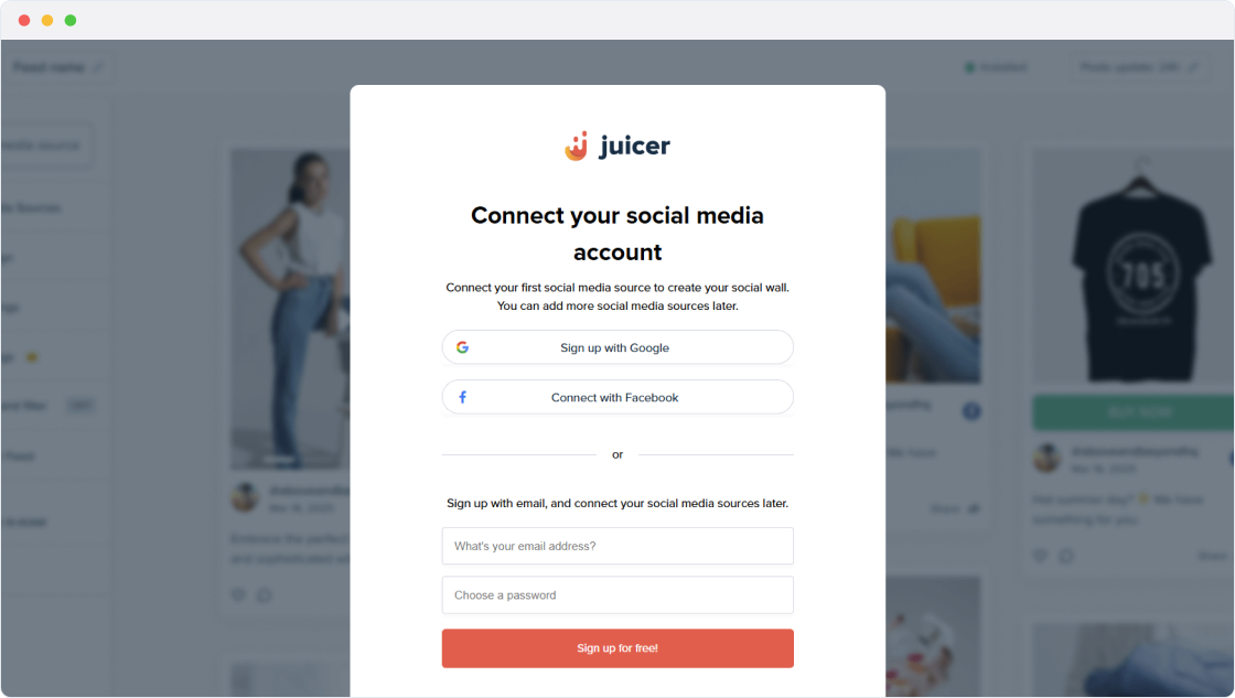 Setup Juicer feed step 1