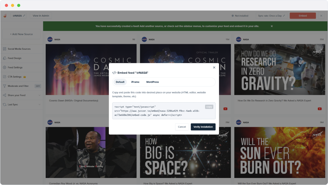 Setup Juicer feed step 4