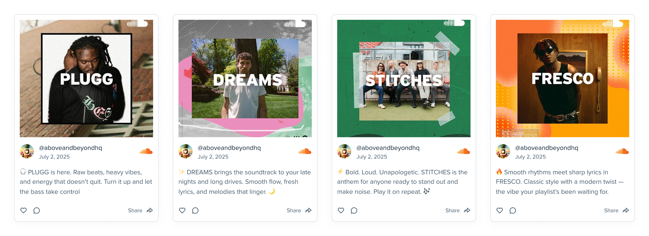 SoundCloud aggregator for your social wall​