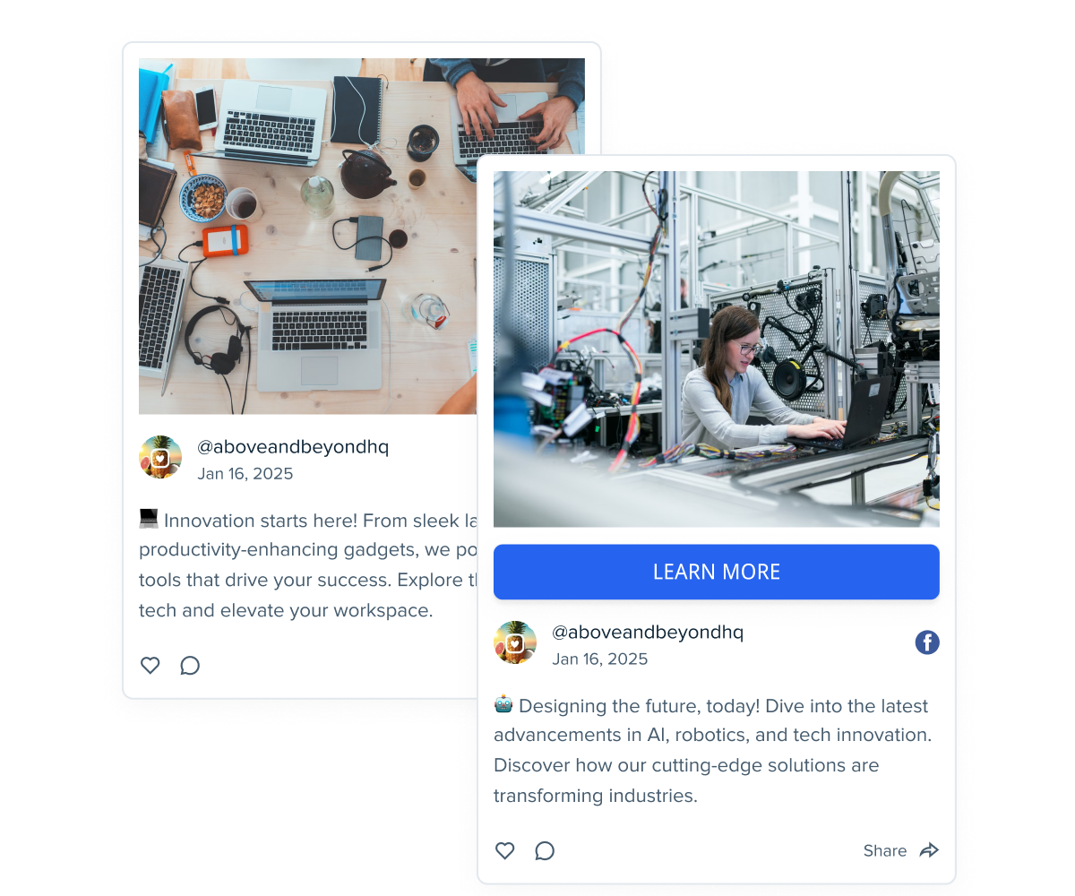 Technology and software social media posts