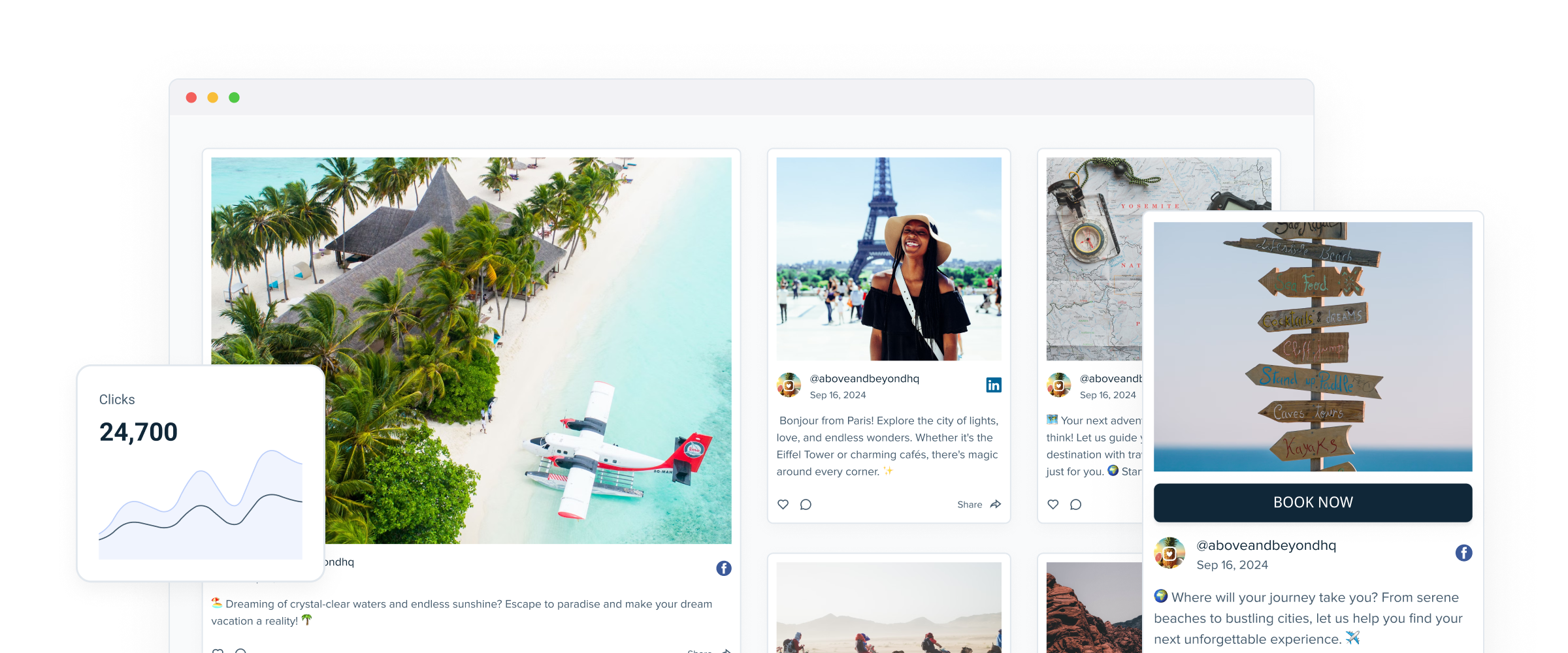 Tourism, Hospitality & Travel social media feed